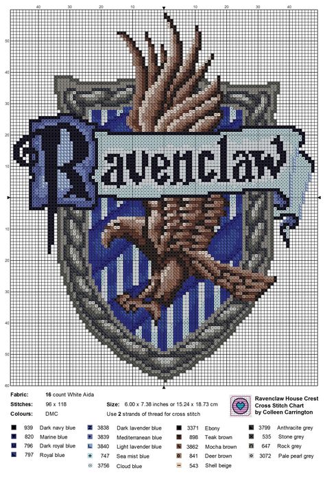 Ravenclaw pattern Hogwarts Crest Pixel Art, Ravenclaw Cross Stitch, Ravenclaw Crochet, Charts Design, Harry Potter Cross Stitch Pattern, Cross Stitch Harry Potter, Cer Nocturn, Raven Claw, Harry Potter Crochet