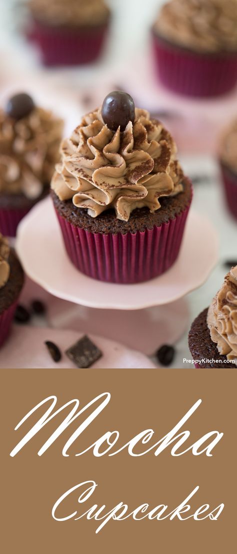 Mocha Cupcakes with espresso buttercream made from scratch. When Chocolate and coffee come together, they make the best cupcake! Easy baking, fluffy cupcakes, #cupcakes #mocha #desserts #coffee #chocolate #recipes #easybaking Trendy Cupcakes, Ideas For Cupcakes, Espresso Cupcakes, Espresso Buttercream, Cupcake Recipes From Scratch, Best Cupcake, Mocha Cupcakes, Recipes From Scratch, Cupcakes With Chocolate