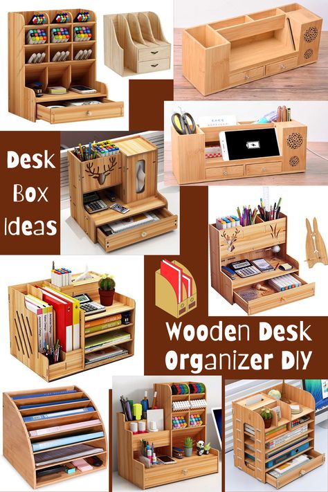 Wooden Desk Organizer DIY, Wooden Box For Desk, wooden box desk organizer, wooden box desk diy, wooden desk organizer
 office, wooden desk organizer diy projects, wooden desk organizer organization ideas, wooden desk organizer with phone holder, wooden desk organizer aesthetic, wooden desk organizer rustic, wooden desk organizer plans, wooden desk organizer personalized, wooden desk organizer with drawers, wooden desk organizer drawers Stationery Desks, Diy Desk Storage Ideas, Wooden Organizer Diy Storage, Diy Wooden Pencil Holder, Wooden Desk Organizer Diy, Wood Organizer Diy, Desk Organiser Ideas, Desk Tidy Diy, Stationery Organization Ideas