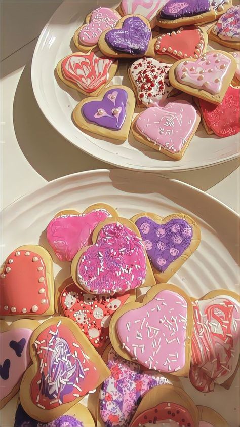 Heart Shaped Food, Pastel Cupcakes, Shaped Cookies, Heart Shaped Cookies, Pretty Dessert, Cute Baking, Think Food, Kawaii Food, Cute Desserts