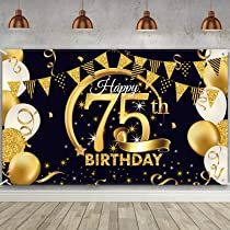 60th Birthday Decorations Black Gold Sets - Party Supplies Packs for Women Men, Happy Birthday Banner Pom Poms Foil Number 60 Balloon Tablecloth for Dad Mum Grandma Grandpa Birthday : Amazon.co.uk: Toys & Games 75th Birthday Decorations, Photo Backdrop Birthday, 40th Birthday Banner, Black And Gold Party Decorations, 60th Birthday Party Decorations, Birthday Background Design, 40th Birthday Party Decorations, Happy 90th Birthday, Happy 80th Birthday