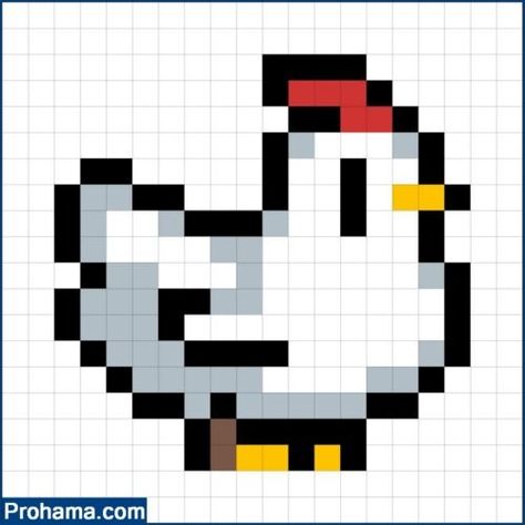 Chicken Pixel Art | 16x16 Pixel Art | Simple Pixel Art Stardew Chicken Pixel Art, Pixel Art Pattern 16x16, Cute Pixel Art 16x16, Creative Pixel Art, 12x12 Pixel Art, Lobster Pixel Art, 16x16 Pixel Art Grid, Pixel Art For Minecraft, Simple Pixel Pattern