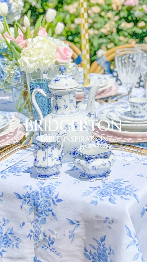 Dear readers, the new season of Bridgerton is here and these tablescapes are looking every bit like royalty 👑 Dazzle this social season’s parties with enchanting linens for a table even the Queen would approve of.  @alovedhomecerved @designerlifemom @fit.to.entertain @houseonlouisemeadow @ivoryandnoire @jacqueline.r.turner @thejoyfuldecorator @littlelattihouse @rosemarynthymedesigns  #bridgerton #linen #linens #tablscape #tablesetting #tabledecor #tablestyling #partyinspo  #partyideas Bridgerton Tablescape, Bridgerton Tea Party, Bridgerton Party, Tea Party Table, Cozy Farmhouse, Farmhouse Cottage, Festive Tables, July Party, Party Inspiration