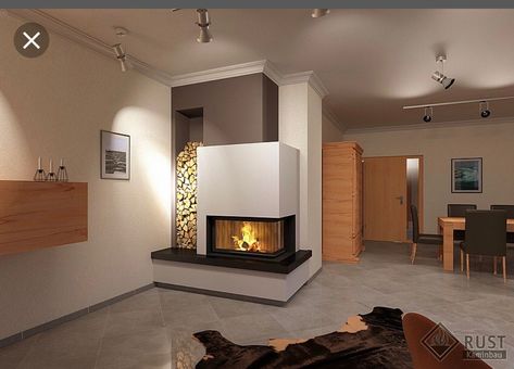 Corner Fireplaces, Corner Fireplace Living Room, Contemporary Fireplace Designs, Indoor Outdoor Fireplaces, Contemporary Fireplace, Bedroom Fireplace, Fireplace Remodel, Corner Fireplace, Home Fireplace