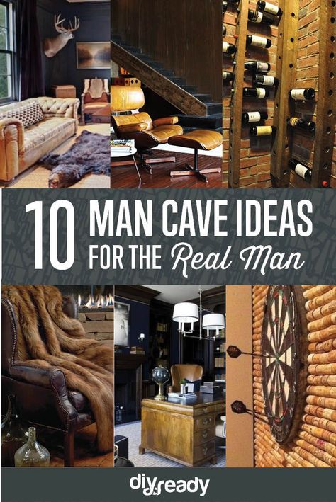 Man Cave Ideas For Real Men by DIY Ready at http://diyready.com/man-cave-ideas-for-real-men/ Moody Men, Man Cave Ideas, Bloxburg Basement, Ultimate Man Cave, Man Cave Office, Cozy Basement, Man Cave Basement, Man Cave Home Bar, Diy For Men