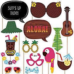 Island Style or Hawaiian Luau party theme. Fun Teen Party Tips | Fun Stuff To Do Hawaiian Photo Booth, Tiki Party Decorations, Tropical Centerpieces, Diy Photo Booth Props, Party Photo Booth Props, Luau Party Supplies, Hawaiian Summer, Hawaiian Party Decorations, Luau Theme