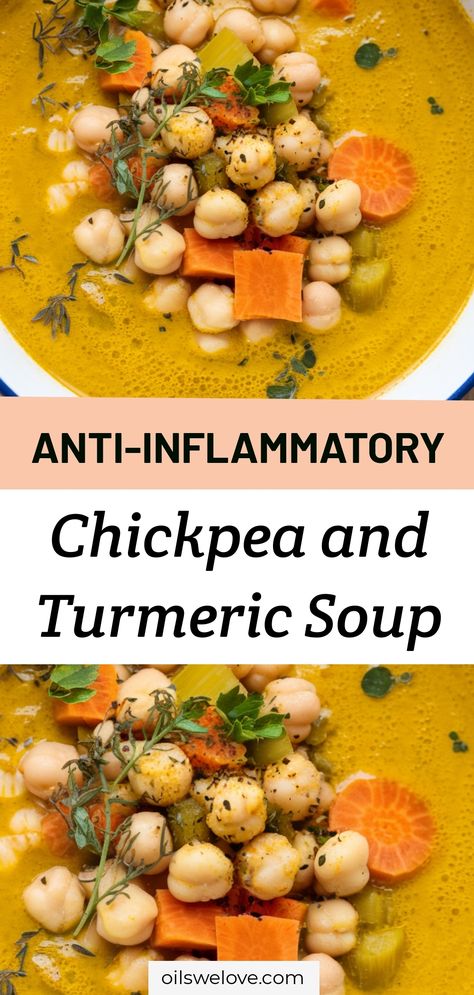 Indulge in our delicious Anti-Inflammatory Chickpea and Turmeric Soup, perfect for your antiinflamitory meals. This easy anti inflammation meal prep is a fantastic addition to any antiinflammatory vegetarian meals plan. Enjoy it as a simple snack for inflammation or incorporate it into your low inflammatory breakfast or antiinflammatory lunch. Ideal for those seeking recipes for inflammation diet support! Anti Inflammation Indian Recipes, Anti Inflamatory Diet Recipe, Anti Inflammation Vegetarian Recipes, Vegetarian Anti Inflammation Recipes, Bland Meals For Upset Stomach, Anti Inflammation Recipe, Anti Inflammation Diet Vegetarian, Anti Inflammation Lunch Recipes, Anti Immflamatory Recipes Lunch