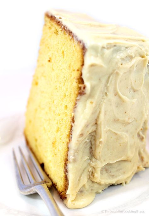 This delicate flavored Old-Fashioned Burnt Sugar Chiffon Cake Recipe is an original family recipe, legend in our house growing up. Step by step directions. Burnt Sugar Cake, Chiffon Cake Recipe, Easy Delicious Cakes, Fig Cake, Burnt Sugar, Easter Desserts Recipes, Cake Platter, Cinnamon Roll Cake, Delicious Cake Recipes