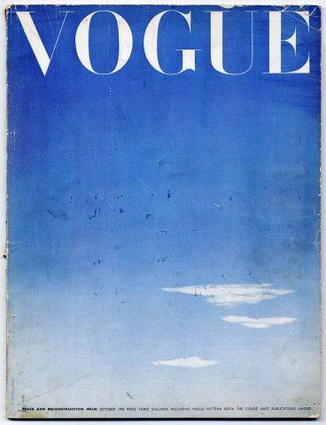 British Vogue October 1945 // Peace and Reconstruction Issue Graphisches Design, Head Board, Light Blue Aesthetic, Blue Prints, Blue Pictures, Fotografi Editorial, Blue Poster, Vogue Covers, Picture Collage Wall