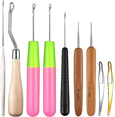 9 Pieces Latch Hook Tool, WIOR Crochet Needles Dreadlock Crochet Hook Hair Locking Tool for Braid Hair Carpet Making and Other Craft: Amazon.ca: Home & Kitchen Crochet Locks, Carpet Making, Hook Crochet, Crochet Wig, Crochet Needle, Hair Care Tools, Diy Wig, Hair Set, Crochet Tools