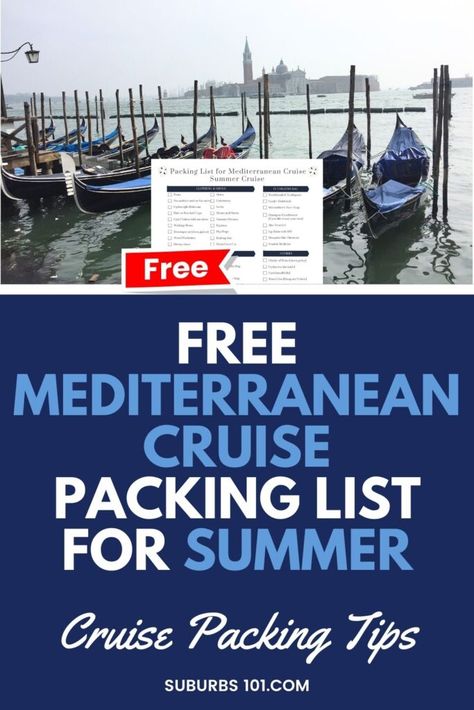 Everything You Need to Pack for Summer Mediterranean Cruise (Free Packing List) 2 Week Mediterranean Cruise Packing List, 10 Day Mediterranean Cruise Packing List, Packing List For Mediterranean Cruise, Packing For A Mediterranean Cruise, Mediterranean Cruise Packing List, Summer Travel Packing List, Summer Travel Packing, Cruise Packing Checklist, Italian Cruises