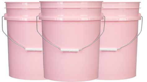 Food Grade Buckets, Cleaning Buckets, Metal Tub, Pink Food, Paint Buckets, Plastic Buckets, Flower Bar, Pink Foods, Storage Buckets