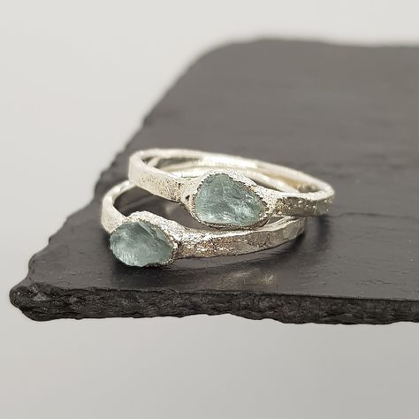 raw aquamarine rings Silver Aquamarine Engagement Ring, Handmade Jewelry Silver, Silver Ring Stone, Silver Handmade Rings, Engagement Rings Unique Silver, 2 Stone Ring, Silver Jewelry With Stones, Unique Silver Engagement Rings, Unique Engagement Rings Silver