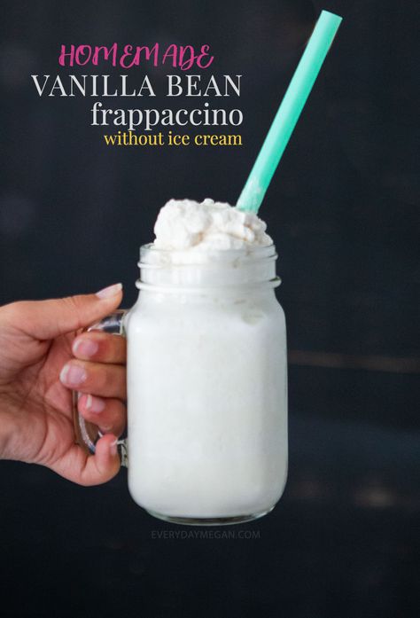 How To Make A Vanilla Bean Frappuccino Without Icecream, Homemade Starbucks Vanilla Bean Frappe, Vanilla Bean Frappachino Recipe No Ice Cream, Starbucks Vanilla Bean Frappuccino Diy, Vanilla Bean Cream Frappachino, Vanilla Creme Frappuccino, Diy Starbucks Vanilla Bean Frappe, Vanilla Frappe Recipe Without Ice Cream, Diy Vanilla Bean Frappuccino