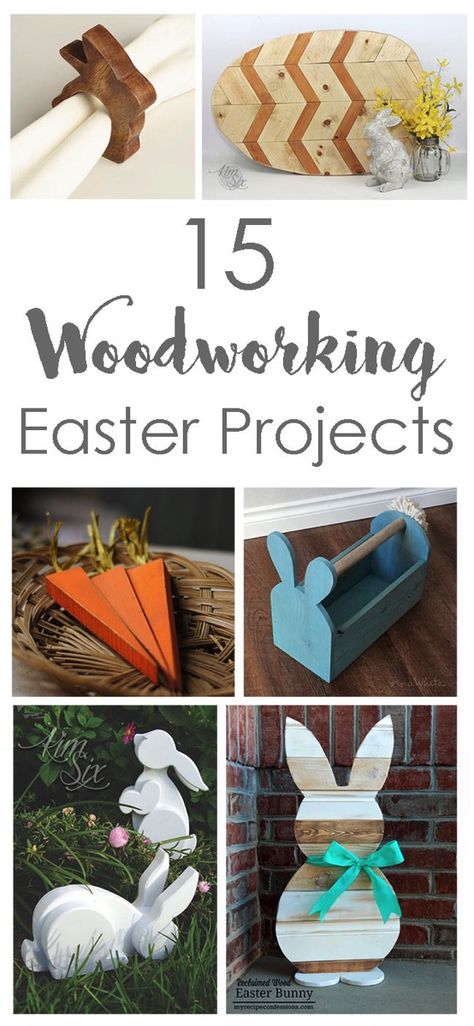 15 Easy DIY woodworking projects perfect for easter. Get out those power tools and whip up one of these wood projects just in time for the Easter Bunny! Popular Woodworking Projects, Diy Woodworking Projects, Antique Woodworking Tools, Wood Projects For Beginners, Wood Crafting Tools, Carpentry Projects, Woodworking For Kids, Diy Simple, Easter Projects