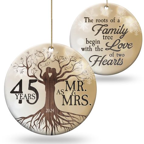 PRICES MAY VARY. PERFECT 45TH WEDDING ANNIVERSARY GIFTS: Our 45th anniversary Ornaments are the best gift for parents, grandparents, friends, spouses or any ornament lover, it has a commemorative significance. It is a unique gift idea for parents, grandparents, or your anniversary party which will catch everyone's attention and will get some cheers. Why not surprise your wife or husband on this milestone occasion. Everyone loves a surprise. UNIQUE DESIGN WITH MEANINGFUL MESSAGE: This ornament is Anniversary For Couple, 45th Wedding Anniversary Gifts, Good Gifts For Parents, 45th Wedding Anniversary, Anniversary Ornament, Wedding Anniversary Presents, Colorful Wreath, Birthday Packages, 45th Anniversary