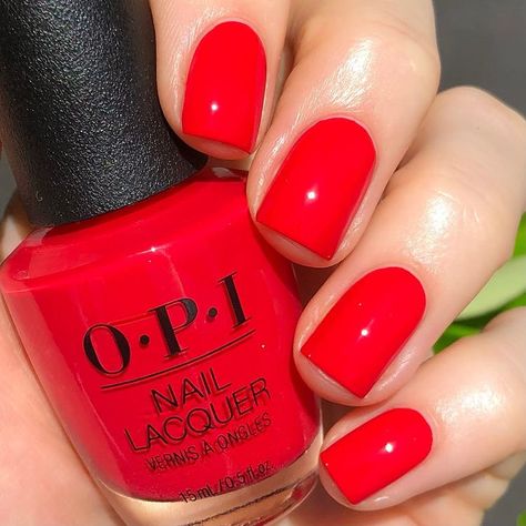 @opi • Coca Cola Red [pr] • I looove this bright and juicy red. I also looove Coca Cola 😬 • #opicocacolared #cocacola #opi #opicons… | Instagram Opi Red Nail Polish, Gel Polish Nail Designs, Tiger Nails, Bright Red Nails, Pretty Nail Colors, Red Manicure, Red Polish, Opi Nail Lacquer, Festival Nails