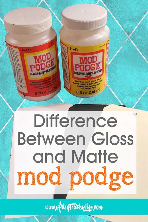 The Difference Between Matte and Gloss Mod Podge In Collage Art How To Use Modge Podge, Mod Podge Crafts Pictures, Modge Podge Fabric Ideas, Modge Podge Crafts, Modge Podge Glitter, Modge Podge Fabric, Modge Podge Projects, Mod Podge Pictures, Deco Podge