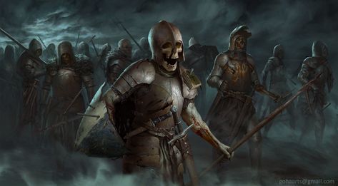 ArtStation - Undead army, Egor Samsonov Undead Knight, Undead Warrior, Undead Army, Zombie Army, Fantasy Battle, 다크 판타지, Fantasy Monster, Warhammer Fantasy, Monster Art