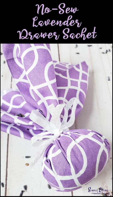 No-Sew Lavender Drawer Sachets Diy Lavender Bags, June Crafts, Lavender Products, Drawer Sachets, Lavender Crafts, Lavender Pillows, Dried Lavender Flowers, Crafts Diy Projects, Sachet Bags