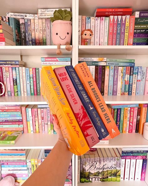 april reads 💐🎀🧸 what was your favorite book you read in april?? april was a great month for me all around!! i read six books, finished my TOG reread, celebrated my 22nd birthday, fell in love with TTPD, finished my fourth year of college with all A’s, and officially started summer ‘24!!🥳✨ even though i have two summer classes (😭😭) i am so excited to take time this summer to focus on the things i love and enjoy myself!! 💘 april reads: ✨ all rhodes lead here (reread)- 5⭐️ ✨it happened one ... Book Storage Ideas For Small Spaces, All Rhodes Lead Here, Want To Be Friends, April April, Bookshelf Inspiration, Summer Classes, Summer Books, Little Library, 22nd Birthday