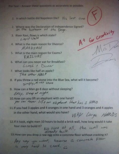 All wrong/right answers Funny Test Answers Student, Comeback Jokes, Funny Test Answers, Things Kids Say, Funny Test, Exam Answer, Funny Jokes To Tell, Funny Text Fails, Funny Comebacks