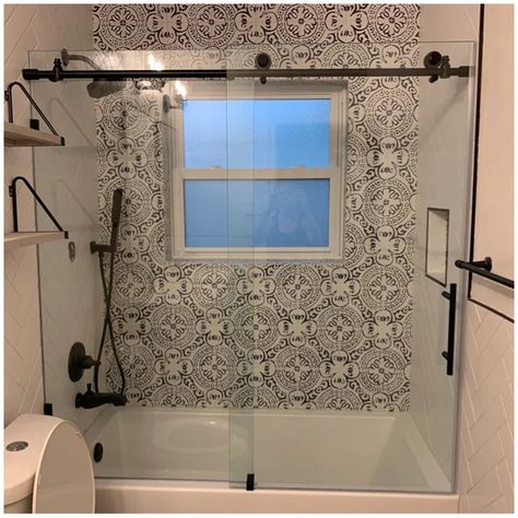 Glass Warehouse 56" - 60" x 60" Single Sliding Frameless Tub Door & Reviews | Wayfair Bathroom Remodel Tub With Glass Door, Bathtub Inserts, Bathtub With Glass Door, Cleaning Shower Glass, 2 Panel Door, Tub Door, Bathtub Doors, Tub Doors, Frameless Shower Doors