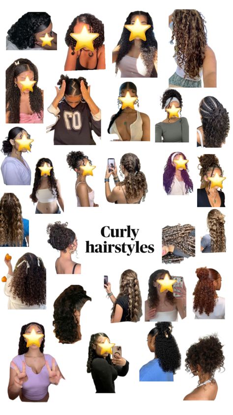 Curly hairstyles Quick Curly Hairstyles, Long Natural Curly Hair, Curly Hairstyles For School, Preppy Hairstyles, Natural Curly Hair Cuts, Hairstyle Examples, Kids Curly Hairstyles, Hair Inspiration Long, Quick Natural Hair Styles