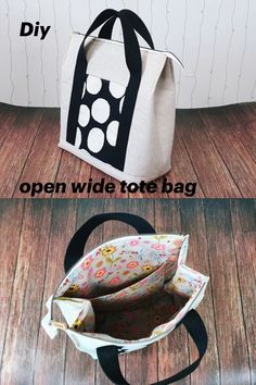 DIY open wide zipper tote bag / multipurpose handbag / sewing tutorial [Tendersmile Handmade] Patchwork Bags Patterns, Zippered Tote Bag Tutorial, Handbag Sewing, Bag Accessories Diy, Bags Patterns, Tote Bag Tutorial, Sewing Lace, Diy Bag Designs, Diy Bags Patterns