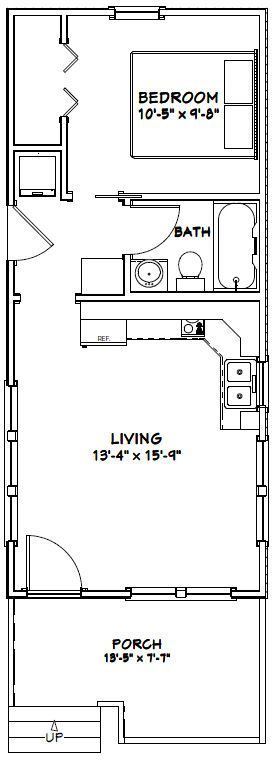 Click to enlarge 16 X 32 Cabin Floor Plan, 20x32 Floor Plans, 15 X 25 Floor Plan, 720 Sq Ft House Floor Plans, 16x28 Tiny House Floor Plans, Tiny Home Prefab, 18x24 House Plans, 540 Sq Ft House Plan, 14x30 Floor Plans Tiny House