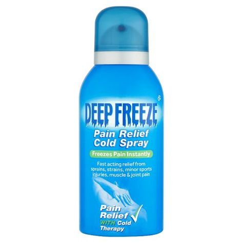 Deep Heat, 150ml Freeze Cold Spray Deep Freeze https://www.amazon.co.uk/dp/B001RYNPTG/ref=cm_sw_r_pi_dp_x_Ml4Pyb7GFR0KQ Cold Relief, Skin Tonic, Deep Freeze, After Exercise, Freezing Cold, Scalp Care, Cold Therapy, Face Scrub, Face Oil