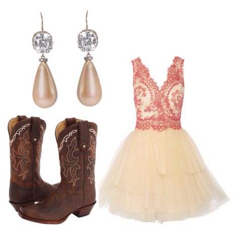 Dress With Brown Cowboy Boots, Mom Prom, Cow Girl Boots, Mexican Quinceanera, Rhinestone Boots, Mexican Quinceanera Dresses, A Country Wedding, Country Cow, Prom Inspiration