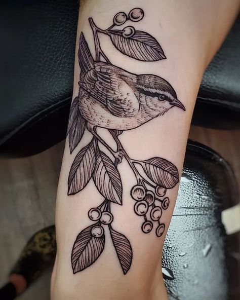 Wren Tattoo, Colorful Bird Tattoos, Bird And Flower Tattoo, Bird Tattoo Sleeves, Bird Tattoos For Women, Fairy Tattoo Designs, Full Body Tattoo, Fairy Tattoo, Tattoo Project