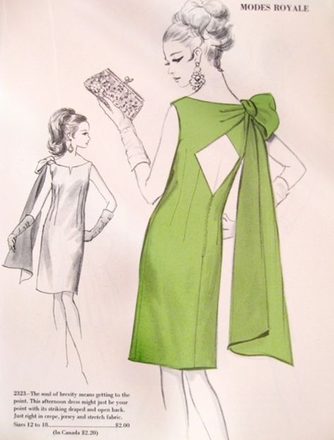 Patron Vintage, 1960 Fashion, Fashion 1960s, Vintage Dress Patterns, Retro Mode, Vestidos Vintage, Old Fashion, 1960s Fashion, Moda Vintage