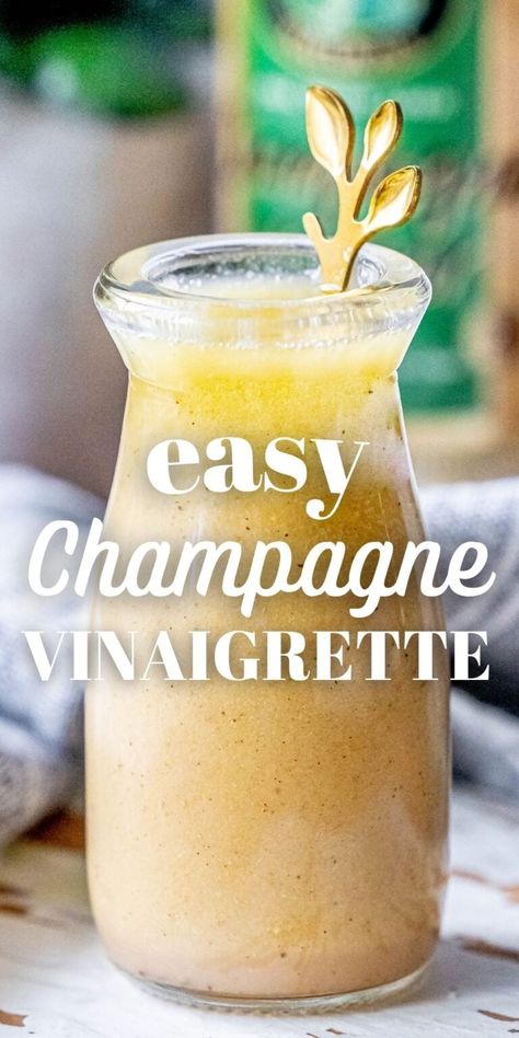 Easy Champagne Vinaigrette - salads #salads Vinegrette Salad Dressing, Vinegrette Recipe, Vinegrette Dressing, Champagne Dressing, Diet Salad, Vinaigrette Dressing Recipe, Vinegar Salad Dressing, Champagne Vinaigrette, Vinaigrette Salad