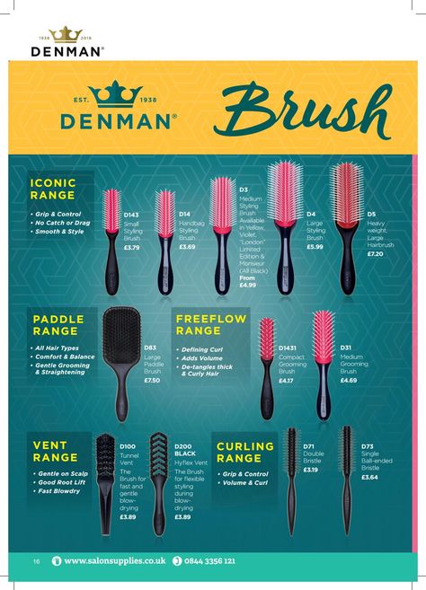 Denman Brush 4c Hair, Denman Brush Before And After, Denman Brush Wavy Hair, Denman Brush Curls, Wavy Hair Brush, Hair Brush Guide, Brush For Curly Hair, Types Of Brushes, Cantu Hair Products