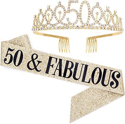 50 Birthday Gifts, 50 And Fabulous Party, 50th Birthday Sash, Birthday Tiara, Mexico Trip, Birthday Sash, 50th Bday, 50 Birthday, 50 & Fabulous