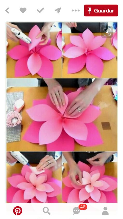 Make Paper Flowers, Diy Flores, Origami Fashion, Fleurs Diy, Large Paper Flowers, Paper Flower Template, How To Make Paper Flowers, Paper Flower Backdrop, Paper Flowers Craft