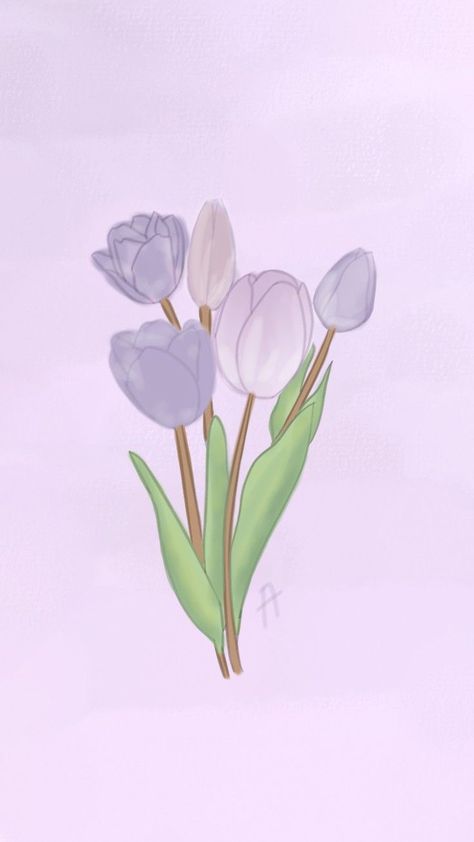 Two Lips Flower Drawing, Purple Tulip Drawing, Tulips Wallpaper Aesthetic Drawing, Tulips Art Wallpaper, Tulips Wallpaper Drawing, Purple Tulips Aesthetic Wallpaper, Tulips Aesthetic Drawing, Flower Drawing Tulip, Tulips Drawing Aesthetic