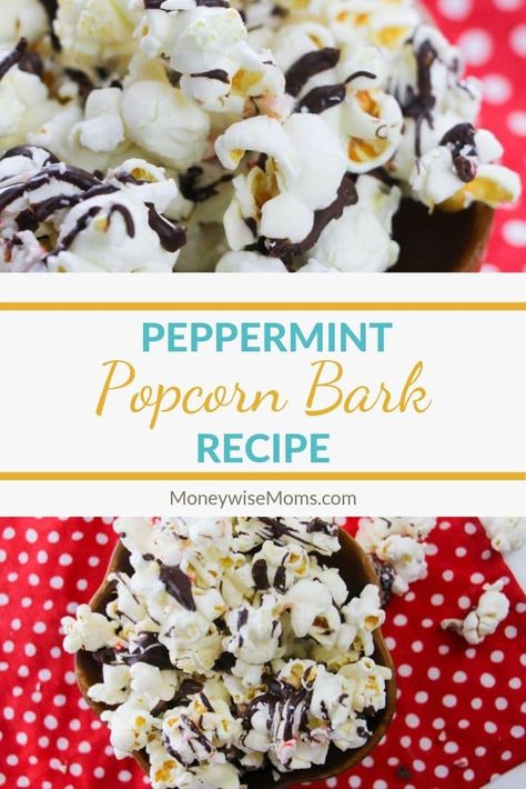 Making peppermint popcorn bark is quick and easy. It's a family favorite holiday recipe and makes a great gift for teachers, friends, and neighbors. Chocolate Covered Popcorn Recipe, Peppermint Popcorn Recipe, White Chocolate Peppermint Popcorn, Popcorn Bark, Peppermint Popcorn, Chocolate Covered Popcorn, White Chocolate Popcorn, Peppermint Recipes, White Chocolate Peppermint