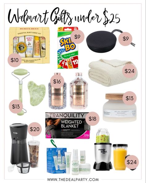 Sharing a Walmart Gift Guide with gifts under $25! Gift Ideas for Her | Gift Ideas for Him | Gift Guide for Her | Gift Guide for him Walmart Essentials, 25 Gift Ideas, Tea Spa, Gifts Under 25, Gift Guide For Him, Magic Bullet, Gift Ideas For Her, Weighted Blanket, Burts Bees