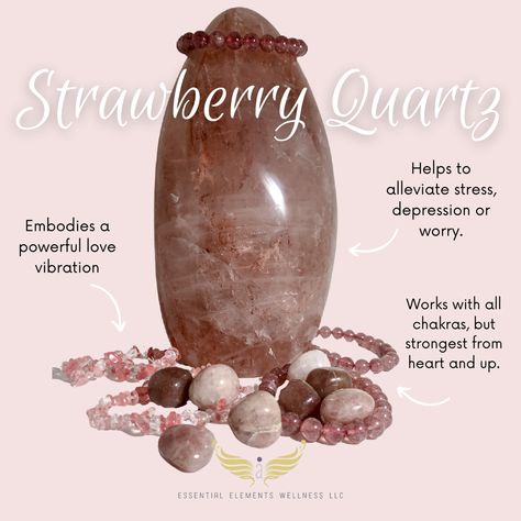 Strawberry Crystal, Love Vibes, Spell Jars, Strawberry Charm, Universal Love, Strawberry Quartz, Ancient Cultures, Quartz Bracelet, Funny Meme