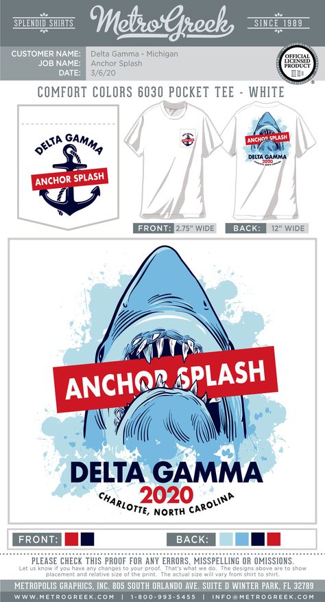 Delta Gamma Shirt | Sorority Shirt | Anchor Splash Shirt | Sharks | Metro Greek | Philanthropy Shirts | Greek Life |  #deltagamma #dg #dogood #metrogreek #sororityshirts #greeklife #shark #philanthropy Asb Shirts, Gameday Banner, Delta Gamma Shirts Design, Anchor Splash Delta Gamma, Delta Gamma Anchor Splash, Jaws Shirt, Delta Gamma Shirt, Delta Gamma Shirts, Delta Gamma Anchor