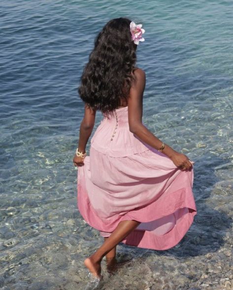 Her Hair, A Woman, Water, Hair, Pink, Black