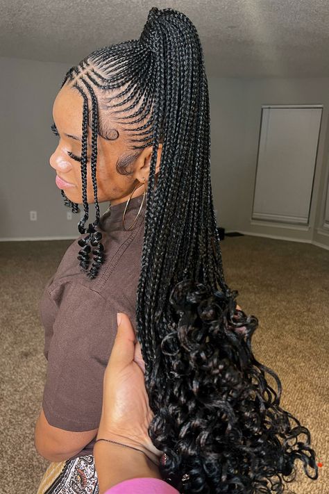 Cornrow Ponytail Cornrow Ponytail Styles, Cornrow Ponytail, Cornrows Braids For Black Women, Braided Hairstyles For Black Women Cornrows, Feed In Braids Hairstyles, Braided Hairstyles For Teens, Box Braids Hairstyles For Black Women, Braided Cornrow Hairstyles, Braids Hairstyles Pictures