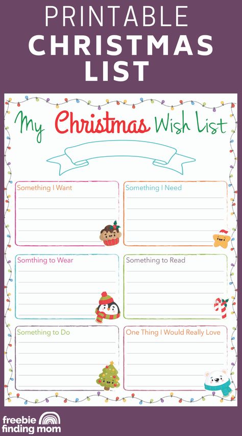 Kids Christmas List Printable, Christmas List Printable, Christmas Wish List Template, Christmas List Template, Gift List Printable, Kids Christmas List, Christmas Shopping List, Xmas Wishes, Love Anniversary Quotes