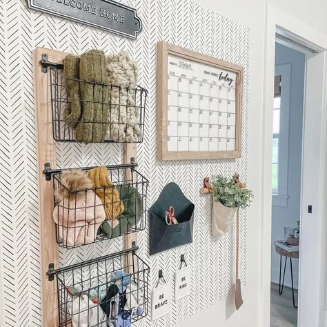 Family Command Center Ideas + How to Make Your Own - Kaitlin Madden Home Blogger Front Door Command Center, Bedroom Command Center, Command Center Laundry Room, Hallway Command Center, Laundry Room Command Center, Mudroom Command Center, Mail Wall Organizer Ideas, Kitchen Wall Organization Ideas, Command Center Mudroom