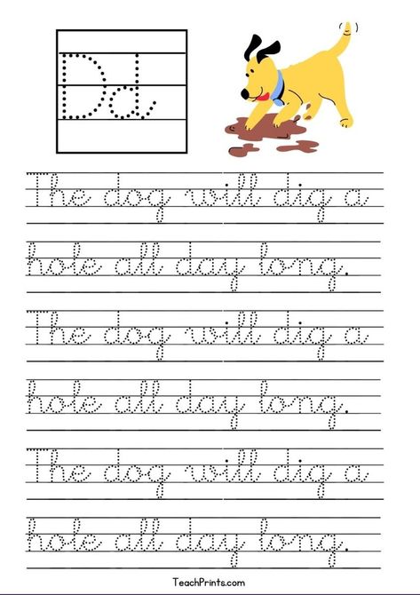 ❤️ Cursive D Worksheet - Free Tracing Printable Letter D Tracing, D Worksheet, Write In Cursive, Cursive Letters Worksheet, Letter Tracing Printables, Cursive Writing Practice Sheets, Teaching Cursive, Tracing Worksheets Free, Shape Tracing Worksheets