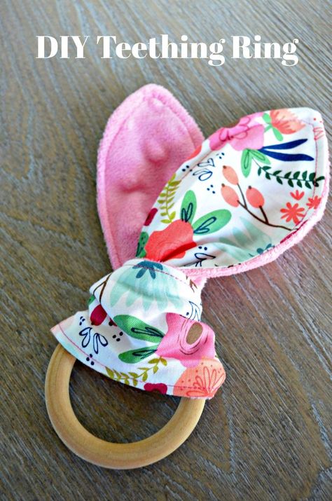 Cricut Sewing Patterns, Diy Teething Toys, Diy Teething Ring, Teething Ring Pattern, Circuit Maker, Cabot Cove, Teething Stages, Diy Mickey Ears, Teething Remedies