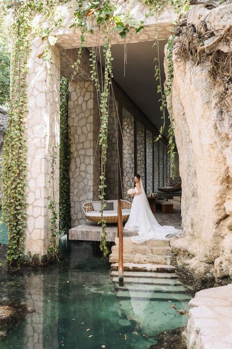 Wedding In Hotel, Mexico Wedding Dress, Brazilian Wedding, Tropical Wedding Dresses, Xcaret Mexico, Mexico Wedding Venue, Cancun Destination Wedding, Dreams Tulum, Jungle Wedding